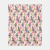 中世紀モダン原子年代パターン フリースブランケット (正面)