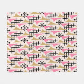 中世紀モダン原子年代パターン フリースブランケット (正面(横))