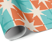 中世紀モダン原子星のパタ市松模様にーン ラッピングペーパー (ロールコーナー)