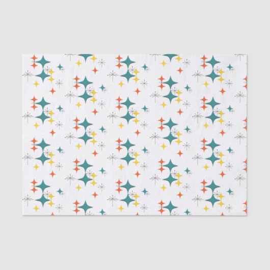 中世紀モダン原子時代スターバストターコイ 薄葉紙 (正面)