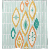 中世紀モダン原子時代抽象芸術 シャワーカーテン (正面)