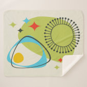 中世紀モダン原子時代14グリーンブルー シェルパブランケット (正面(横))