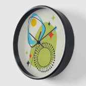 中世紀モダン原子時代14グリーンブルー 壁時計 (傾斜)