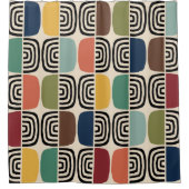 中世紀モダン原子時代 シャワーカーテン (正面)