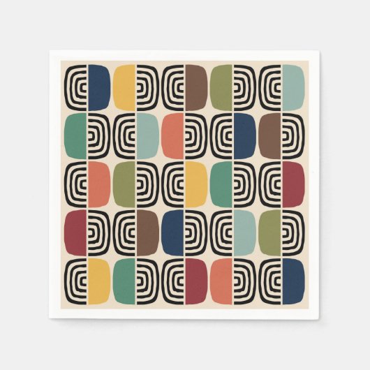 中世紀モダン原子時代 スタンダードカクテルナプキン (正面)