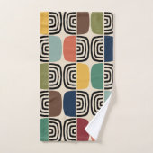 中世紀モダン原子時代 バスタオルセット (ハンドタオル)