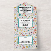 中世紀モダン原子時代STEM物理散乱 オールインワン招待状 (内側)