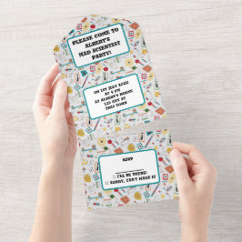 中世紀モダン原子時代STEM物理散乱 オールインワン招待状