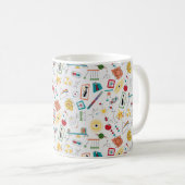 中世紀モダン原子時代STEM物理散乱 コーヒーマグカップ (正面右)