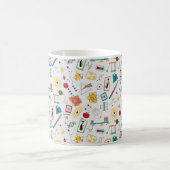 中世紀モダン原子時代STEM物理散乱 コーヒーマグカップ (中央)