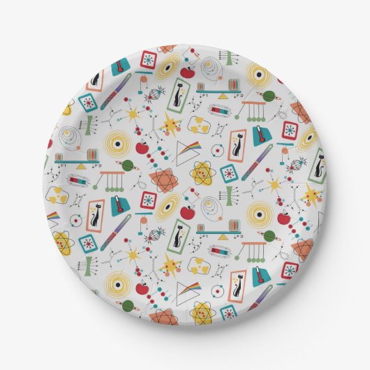 中世紀モダン原子時代STEM物理散乱 ペーパープレート (正面)