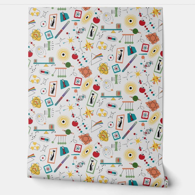 中世紀モダン原子時代STEM物理散乱 壁紙 (ほどく)