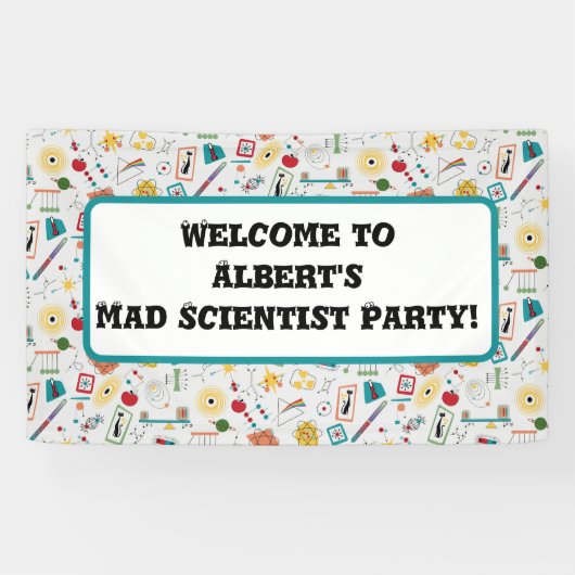 中世紀モダン原子時代STEM物理散乱 横断幕 (横)