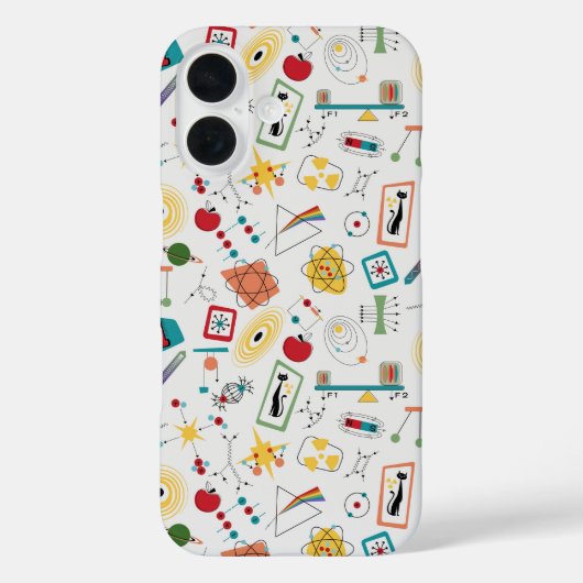 中世紀モダン原子時代STEM物理散乱 Case-Mate iPhoneケース (裏面)