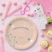 中世紀モダン原子核スターバスト結婚のラウンド ペーパープレート (パーティー)