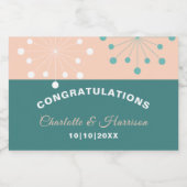 中世紀モダン原子核スターバスト結婚ズ スパークリングワインラベル (シングルラベル)