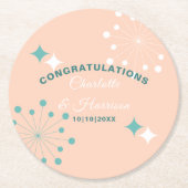 中世紀モダン原子核スターバスト結婚ズ ラウンドペーパーコースター (正面)