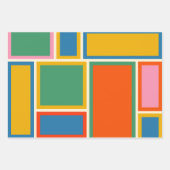 中世紀モダン幾何カラフルミニマリスト ラッピングペーパーシート (正面3)