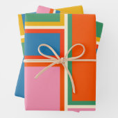 中世紀モダン幾何カラフルミニマリスト ラッピングペーパーシート (インサイチュ)