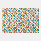 中世紀モダン幾何カラフルレトロ キッチンタオル (横)