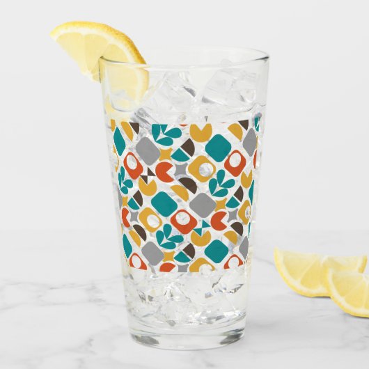 中世紀モダン幾何カラフルレトロ タンブラーグラス (アイス正面)