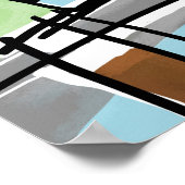 中世紀モダン抽象芸術カラフルの絵画芸術 ポスター (角)