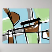 中世紀モダン抽象芸術カラフルの絵画芸術 ポスター (正面)