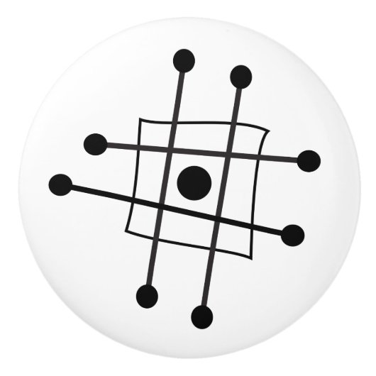 中世紀モダン抽象芸術原子芸術モダニズム セラミックノブ (正面)