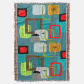 中世紀モダン織インスパイア毛布#1 スローブランケット (正面縦)