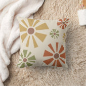 中世紀モダン花数々の色 クッション (ブランケット)