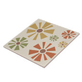 中世紀モダン花数々の色 タイル (側面)