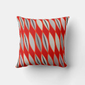 中世紀モダン葉、濃い赤と灰色/灰色 クッション (裏面)