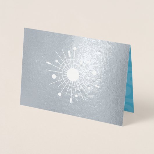 中世紀モダン銀実在箔のクリスマスモダン 箔カード (正面)