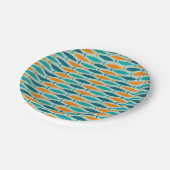 中世紀モダン魚のストライプ模様 ペーパープレート (アングル)