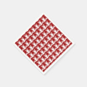 中世紀モダン魚、暗赤と白 スタンダードカクテルナプキン (角)