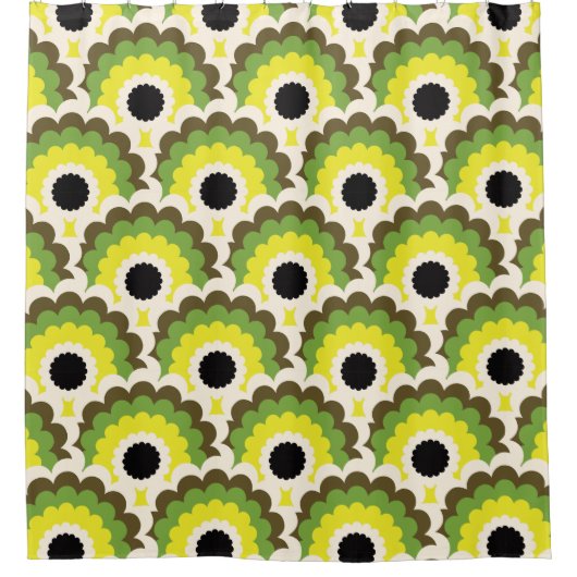 中世紀モダン60年代70年代のシャワーカーテン シャワーカーテン (正面)