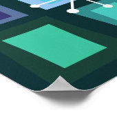 中世紀モダン70世紀誕生日ティール(緑がかった色) ポスター (角)