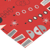 中世紀レッド抽象芸術 ショートテーブルランナー (コーナー)