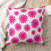 中世紀レトロモダンデイジー模様ピンク クッション (ブランケット)