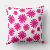 中世紀レトロモダンデイジー模様ピンク クッション (裏面)