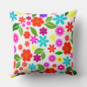 中世紀レトロモダンフローラカラフルパターン クッション (裏面)