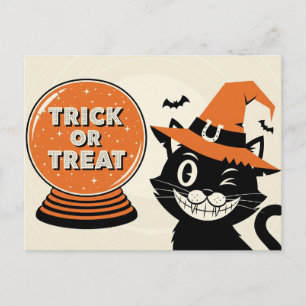 中世紀不気味チャーム「トリックまたはトリート」ハロウィーン ポストカード