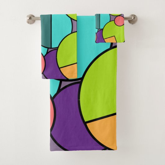 中世紀円モダンコラージュ バスタオルセット (インサイチュ)