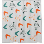 中世紀半ばの原モダン子ブーメラング シャワーカーテン (正面)