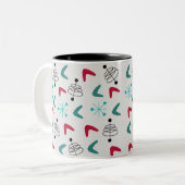 中世紀半ばの原モダン子ブーメラング ツートーンマグカップ (正面左)