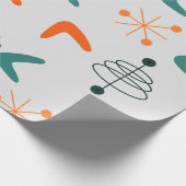 中世紀半ばの原モダン子ブーメラング ラッピングペーパー (角)