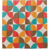 中世紀半カラフル円パターン シャワーカーテン (正面)