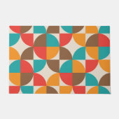 中世紀半カラフル円パターン ドアマット (正面)