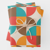 中世紀半カラフル円パターン ラッピングペーパーシート (インサイチュ)