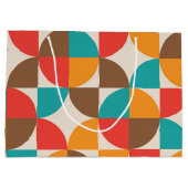 中世紀半カラフル円パターン ラージペーパーバッグ (裏面)